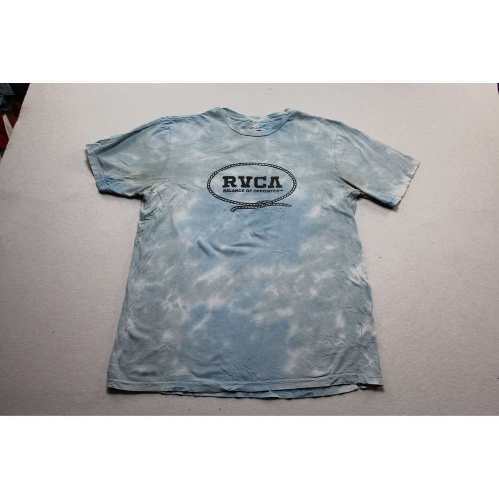 RVCA Graphic Tee Mens Medium Blue Tie Dye Excellent Horse Balance of Opposites